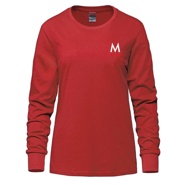 Ladies Ring Spun Combed Cotton Long Sleeve Crewneck T-Shirt  Thumbnail