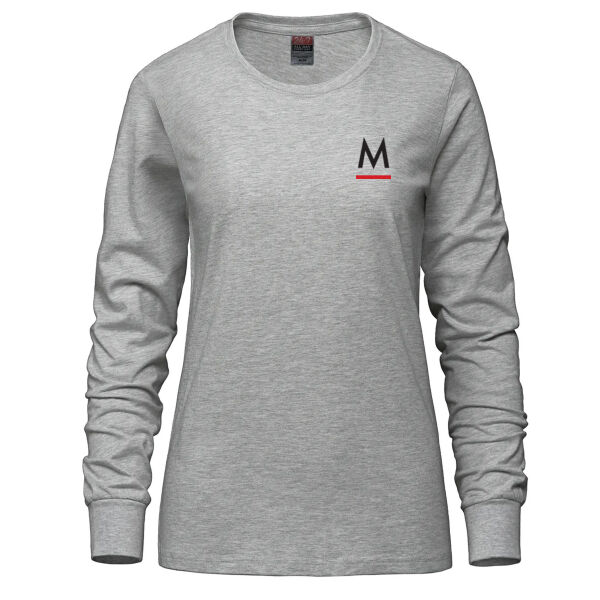 Ladies Ring Spun Combed Cotton Long Sleeve Crewneck T-Shirt Thumbnail